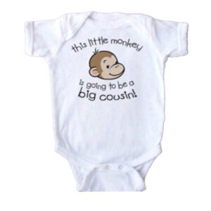 This little monkey is going to be a big cousin onesie