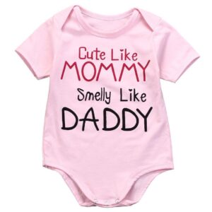 Cute Like Mommy Smelly Like Daddy Onesie-onesie-Lavendersun
