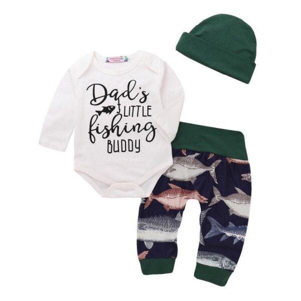 Daddy Lil Fishing Buddy 3 Piece Set-outfit-Lavendersun