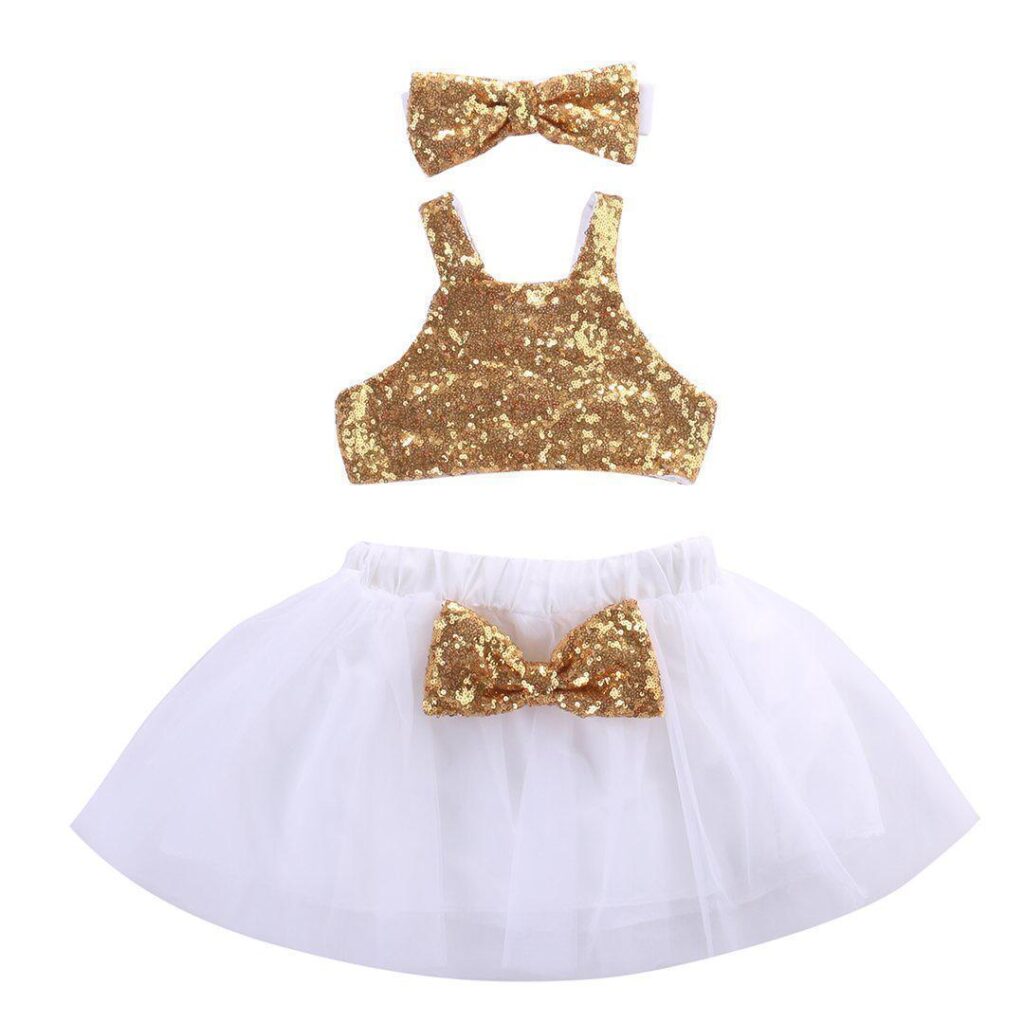 Gold And Sparkly 2 Piece Set-outfit-Lavendersun