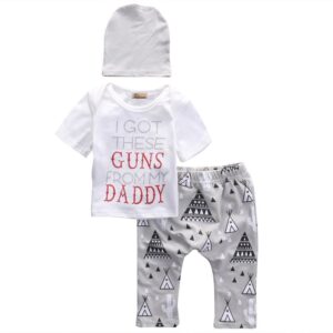 I Got These Guns From My Daddy 3 Piece Set-outfit-Lavendersun