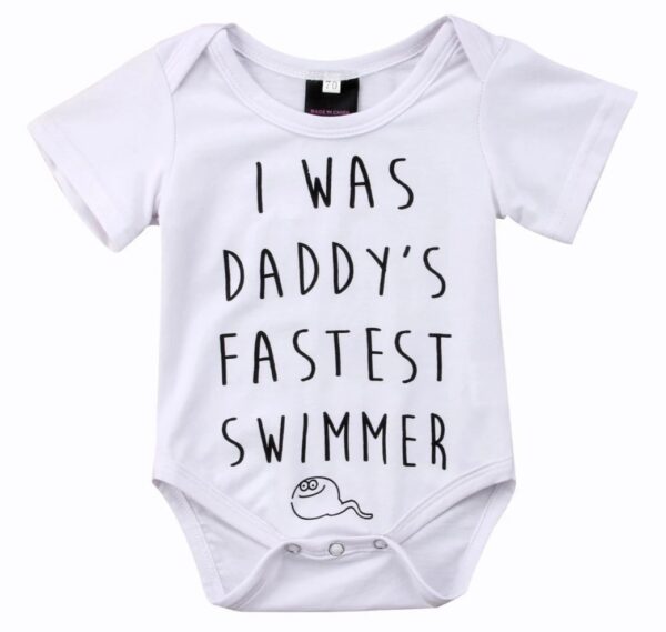 I Was Daddy's Fastest Swimmer Onesie-onesie-Lavendersun