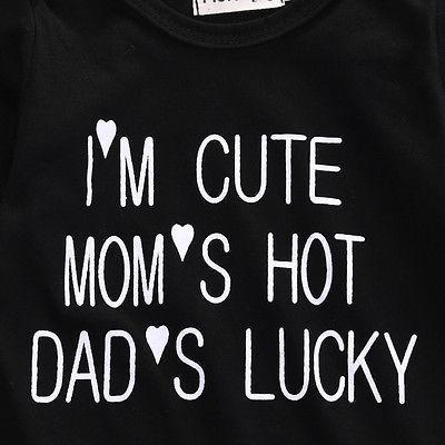 I'm Cute Mom's Hot Dad's Lucky Onesie-onesie-Lavendersun