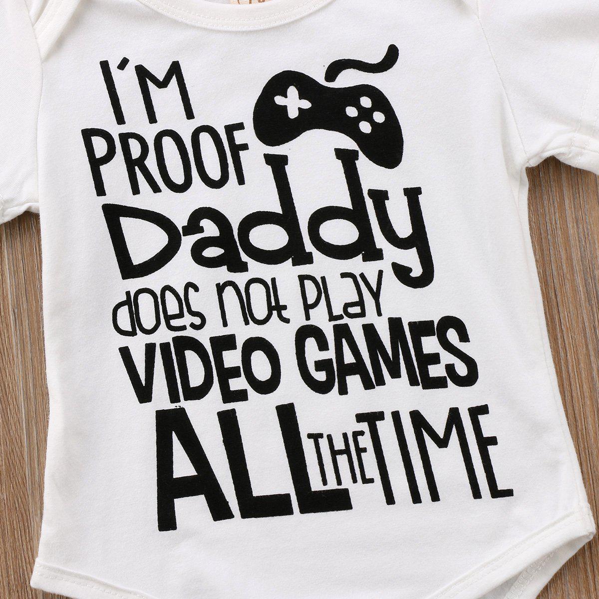 I'm Proof Daddy Does Not Play Video Games All The Time Onesie-onesie-Lavendersun