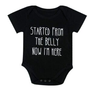 Started From The Belly Now I'm Here Onesie-onesie-Lavendersun
