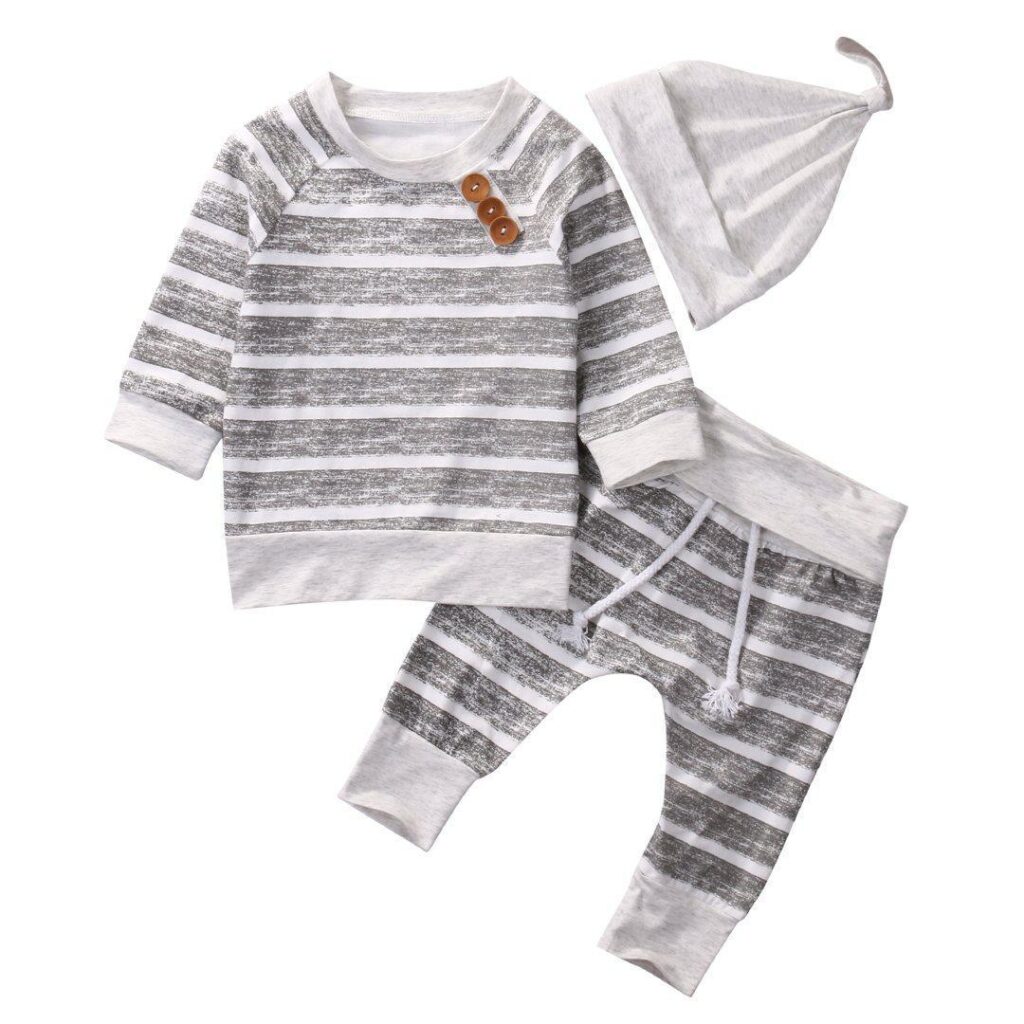 Striped Grey 3 Piece Set-outfit-Lavendersun