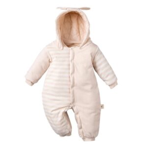 Stripey Organic Baby Snowsuit-organic-Lavendersun